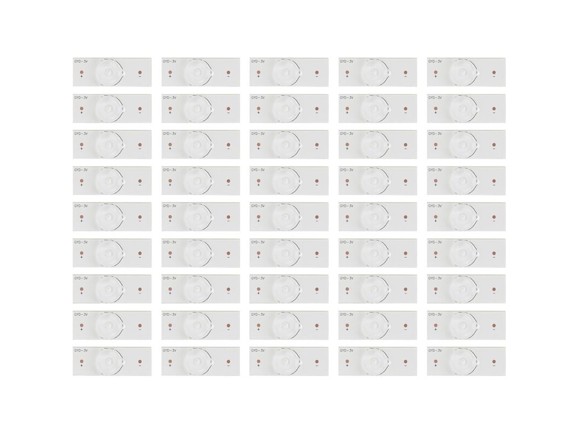 Kit Com 50 Leds Smd De 3v Lente E Placa Fibra Vidro Para Reparo Tvs Led 32 A 65 Polegadas