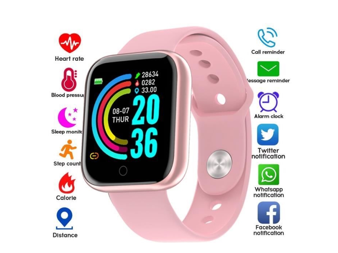 Relógio Inteligente 2020 Novo Y68 Relógio Inteligente À Prova D'Água Bluetooth Esporte Smartwatch Masculino para Iphone Xiaomi Mi Tipo Preto1