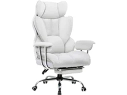 Cadeira Gamer GTPLAYER, com Apoio para os Pés, Encosto Ajustável e Almofada, Cadeira Gamer, Acolchoada, Cadeira Gamer, 150 Kg Branca