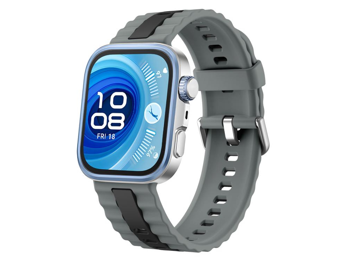 Bracelete para Huawei Watch Fit 4 Pro / Fit 4 / Fit 3 Silicone Bicolor com Listras Verticais Cinza Espacial + Preto XIAOMOYU