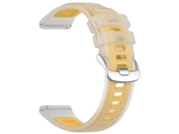 Bracelete Para Garmin Vivomove Sport (20mm) Amarelo Transparente Cuich