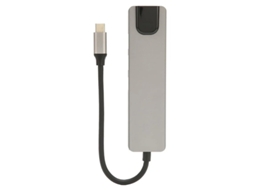 Hub Hdtv Tipo C 6 Em 1 Interface Multimídia 4k 87w Power Ethernet Porta Usb Usb C Hub Ethernet Cinza Bestvite