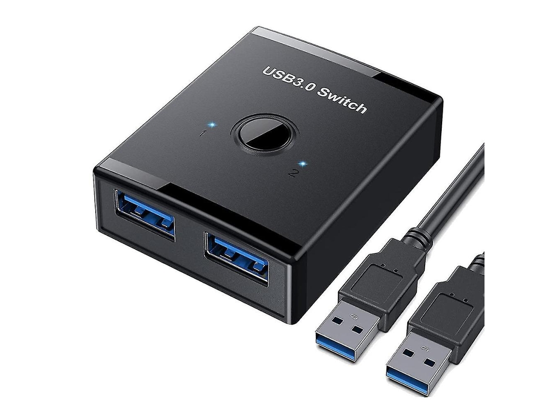 Comutador KVM bidirecional USB 3.0 Slowmoose (2 entradas, 1 saída/1 entrada, 2 saídas)