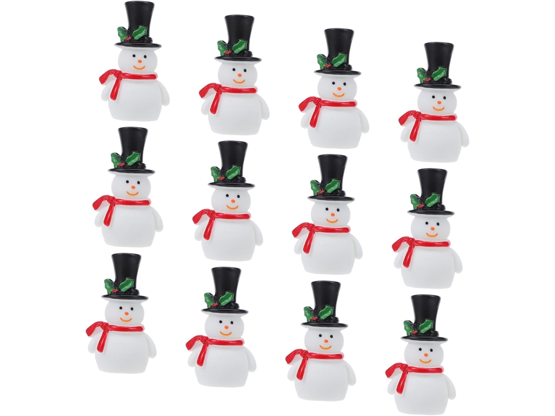 Conjunto De 12 Miniaturas De Bonecas De Resina Com Chapéus Para Decoração Natalina, Ideal Para Jardins Em Miniatura Conjunto De 12 Mini Gokoco