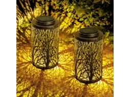 Luminária solar externa Brilvibera, ideal para jardim e pátio.