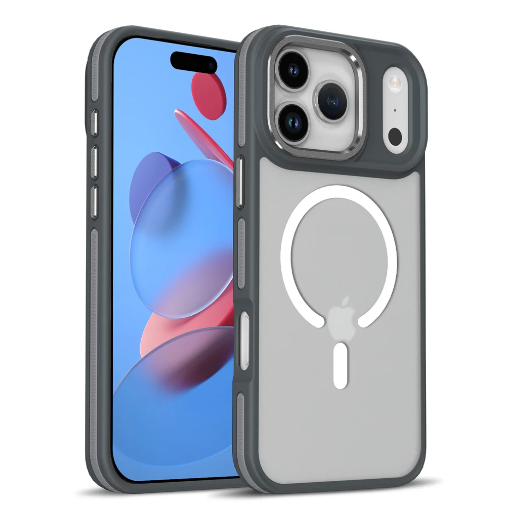 (iphone 16 Plus, Cinza) Capa Magnética Para Iphone, Compatível Com Carregamento Sem Fio Magsafe.