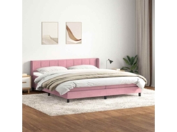 SYFAX™ Cama com Molas/colchão 180x210 Cm Veludo Rosa