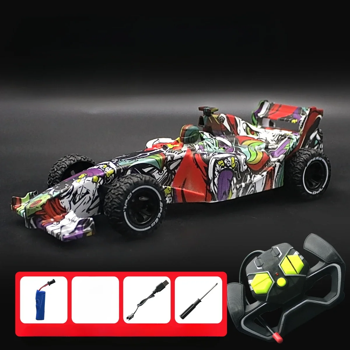 (graffiti) Mini Carro De Controle Remoto, Carro De Corrida Drift Rc Recarregável, Carro Esportivo De Alta Velocidade 2.4g