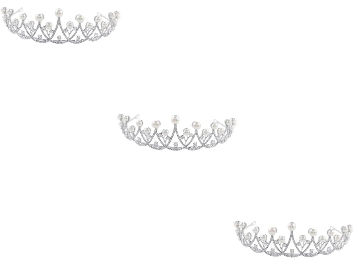 Coroa De Noiva Elegante De 3 Peças Com Cristais E Pérolas Para Cerimônias E Eventos.