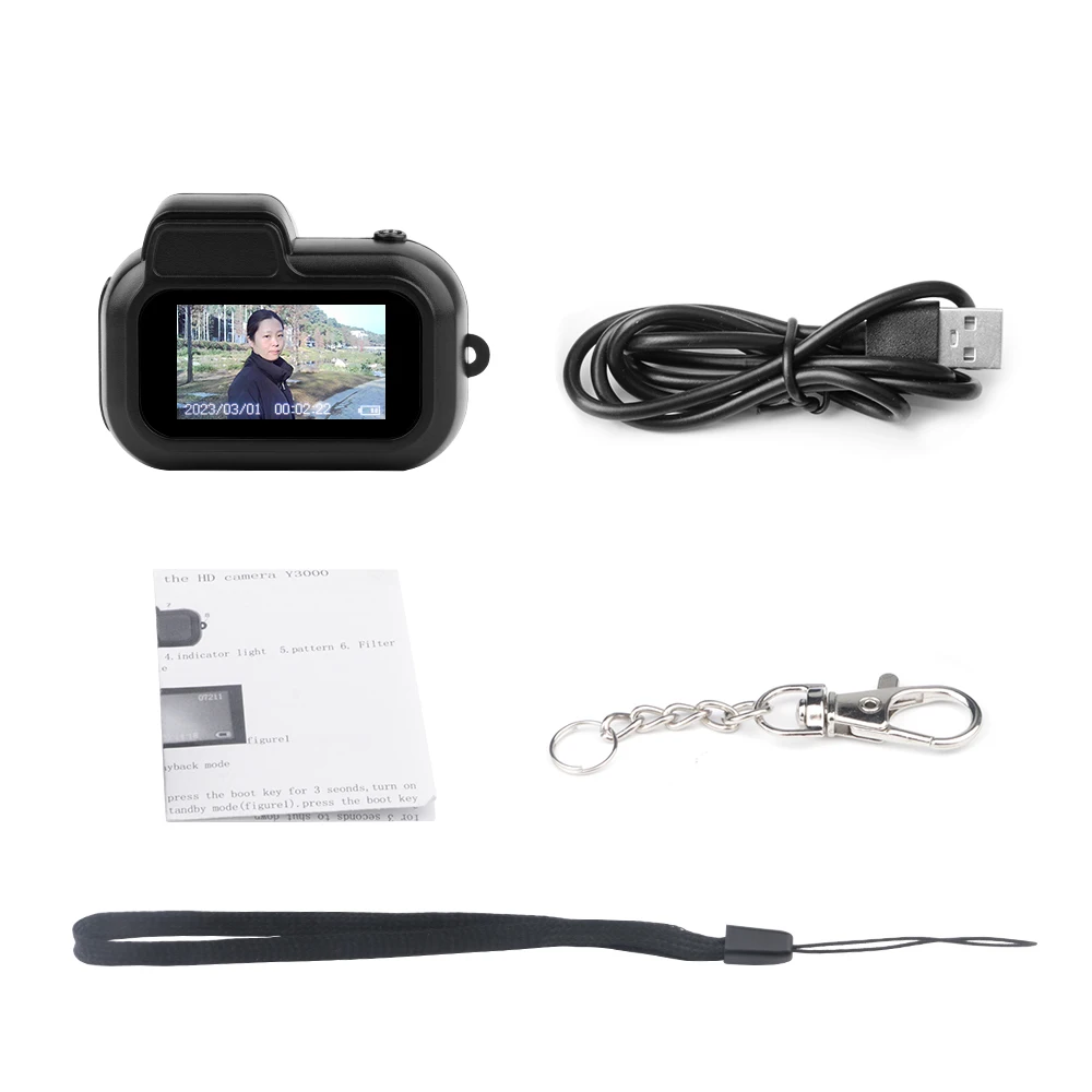 Mini Câmera com Tela, 1080p Portátil para Esportes MDUG (preto 8gb)