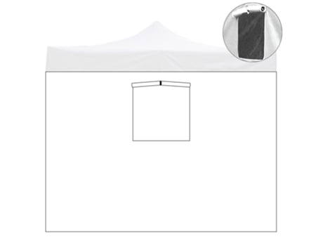 Folha Lateral Impermeável Branca de 2X2M com Janela de Substituição para Gazebo Dobrável DIVINA GARDEN