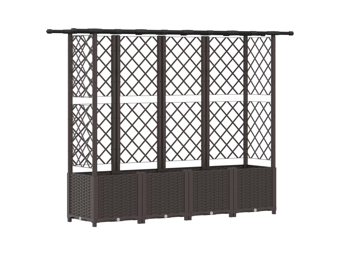 Conjunto 1 Canteiro De Jardim Elevado Vidaxl Castanho Polipropileno (203 X 40 X 136 Cm)