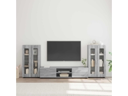 Vidaxl Conjunto De Móvel De Tv Com Gaveta Florin 3 Pcs Cinza Sonoma
