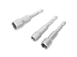 Adaptador De Parafuso Neumático De Chave Hexagonal De Aço Cr V Com Ímã (3 Peças)
