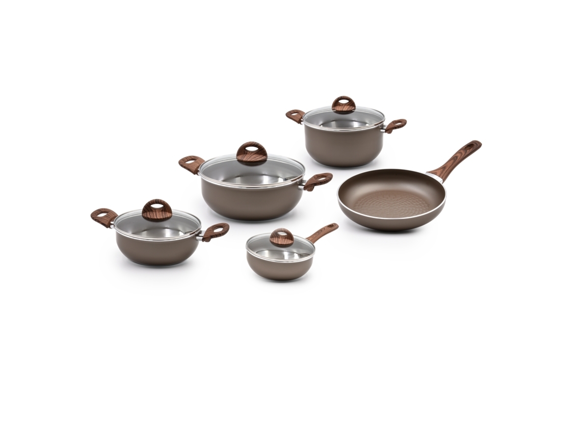 Trem de Cozinha CELAR Soft 5 Peças (Outlet Caixa Aberta - Anti-Aderente e Apto para Indução - Sem Pfoa - Moka)