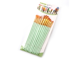 Conjunto de 12 Pincéis de Arte com Cabelo de Náilon para Acrílico Aquarela Guache Óleo Pintura Artística