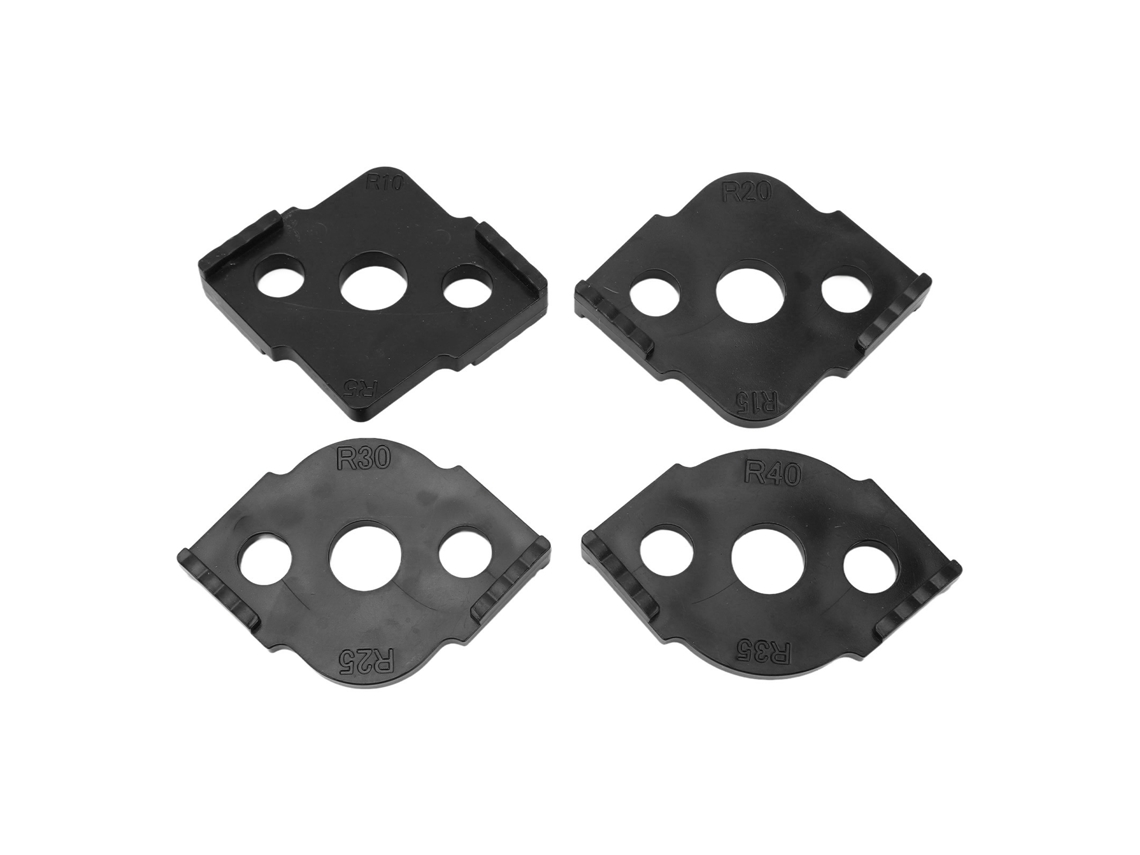 Conjunto de 4 gabaritos de canto arredondado para marcenaria, gabarito de raio de ângulo, modelo de tupia, localizador ABS preto.