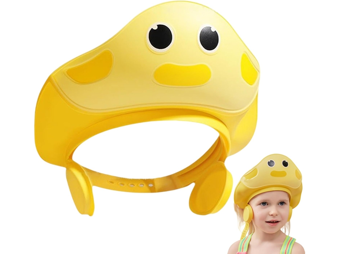 Touca De Banho Infantil Ajustável Com Desenho Animado, Viseira Protetora Para Olhos E Ouvidos, Proteção Impermeável