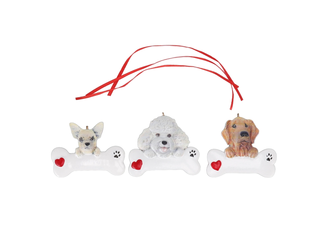 Colar de Natal com Pingente de Cão em Resina LAXISCREED