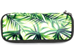Estojo Grande Com Estampa De Folha Tropical Verde Lápis, Ideal Canetas, Maquiagem E Outros Itens Escolares De
