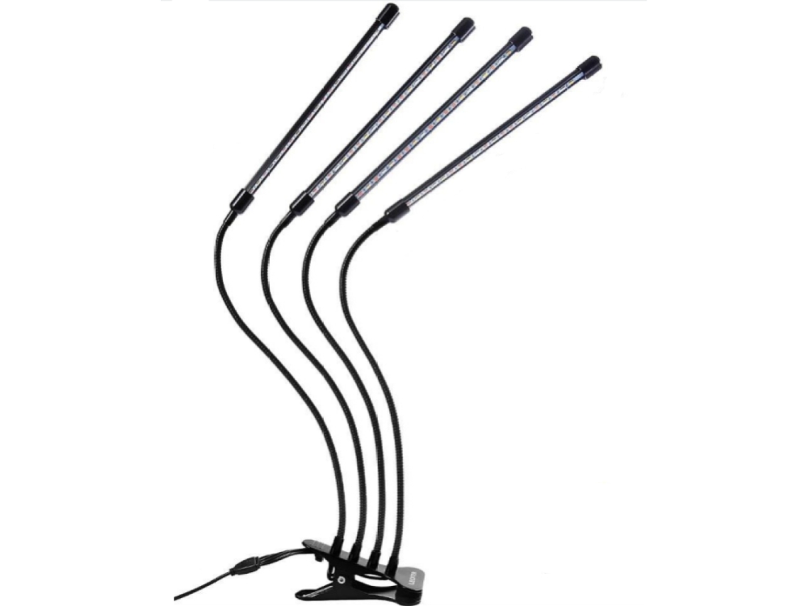 Lâmpada De Cultivo Para Plantas De Interior, Led De Espectro Completo, Com Suporte De Mesa Ajustável Que Garante Iluminação Unifor Aquaforge