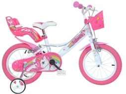 "bicicleta Infantil 16" - Unicórnio - Rosa - 5 A 7 Anos - Ideal Para Meninas - Rodas De 16 Polegadas"
