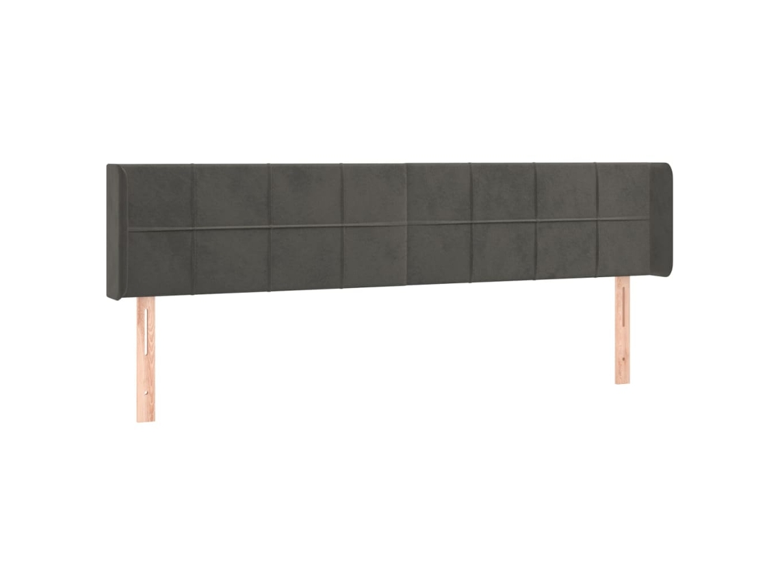 Headboard, Headboards Vidaxl Cinzeto Veludo (203 X 16 X 78/88 Cm)