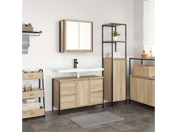 Vidaxl Conjunto De Móveis Para Banheiro 2 Pcs Carvalho Sonoma E Preto