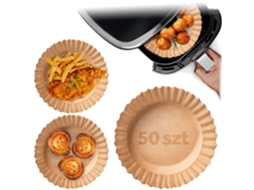 Conjunto De 50 Forros Descartáveis De Papel Manteiga Para Fritadeira A Ar, 20 Cm, Para Cozinhar E Assar Com Limpeza Mais Simples