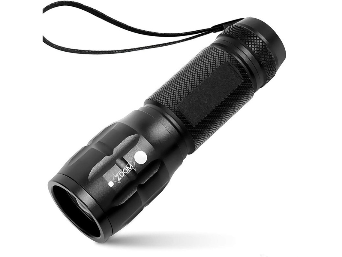 Lanterna Led Compacta Com Alto Brilho, Foco Ajustável E Design À Prova D'água (preta)