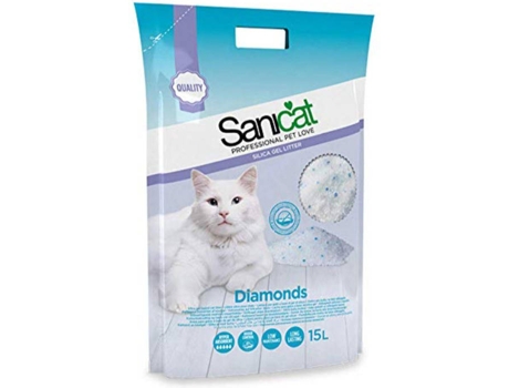 Areia para Gatos Sílica  Diamonds (15l)