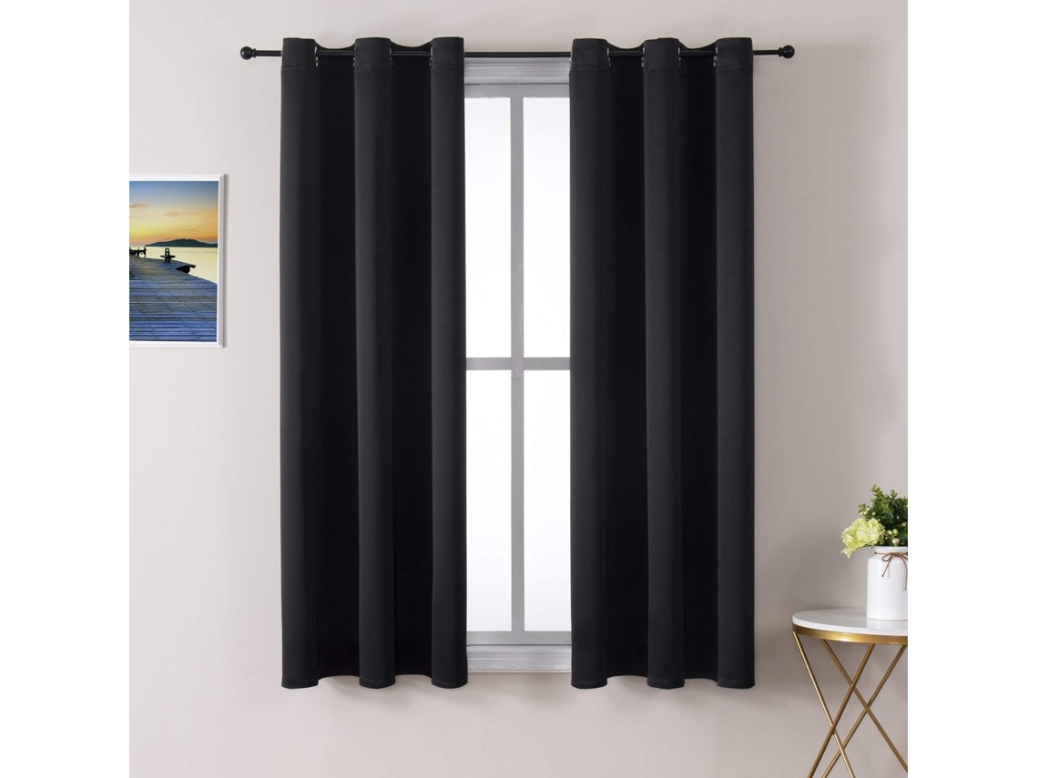 Cortinas Com Ilhós Para Quarto E Sala De Estar - Jogo De 2 Painéis Com Isolamento Térmico E Cortinas Blackout 107 X 160 Cm Ee