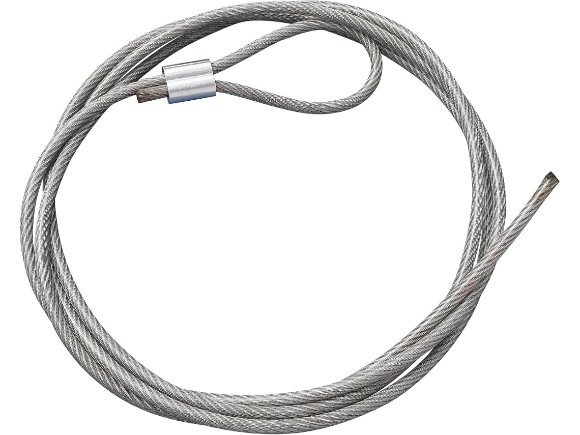 Corda De Aço Para Fixação Rede Basquete, Prateada, 180cm