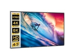 Tela de Projeção Manual 120 Polegadas Formato 16:9 Hd 4k/8k para Interior e Exterior Branco PROFESIA BOYANG