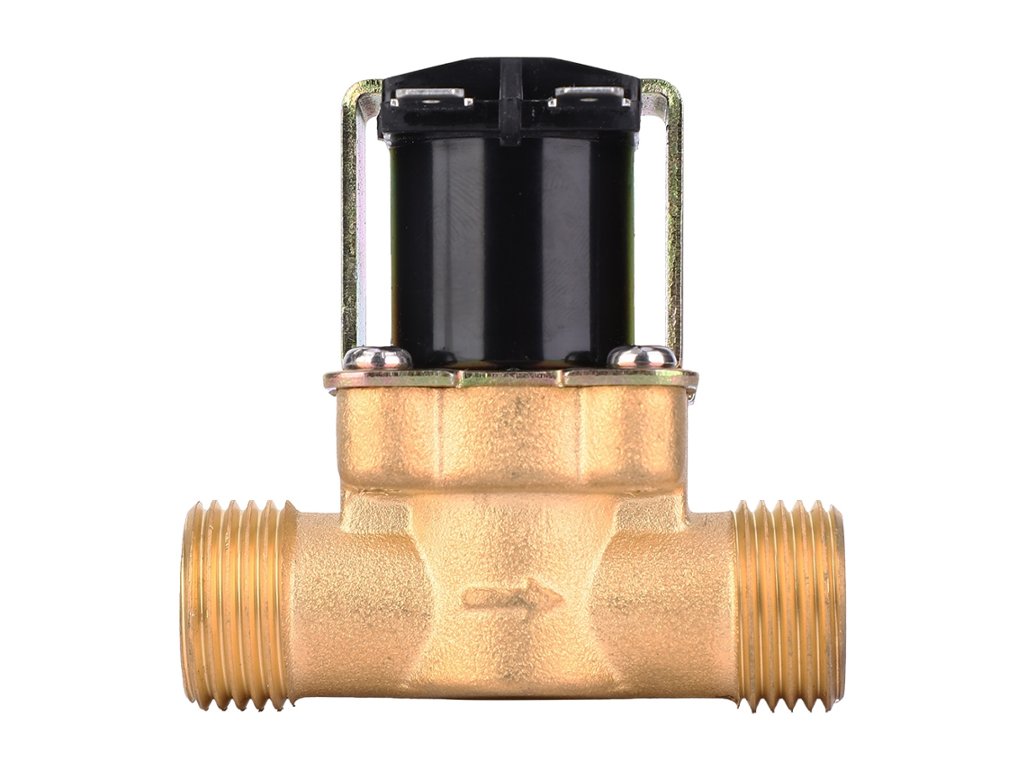Válvula Solenóide Elétrica De Latão Laxiscreed G1/2 Polegada, Normalmente Fechada, Dc 12v, Fluxo Único