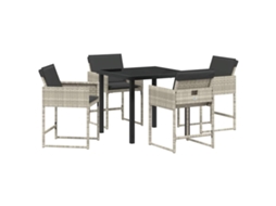 Maison Exclusive - Conjunto De Jantar Para Jardim 5 Pcs Cinzento-claro Vime Pe