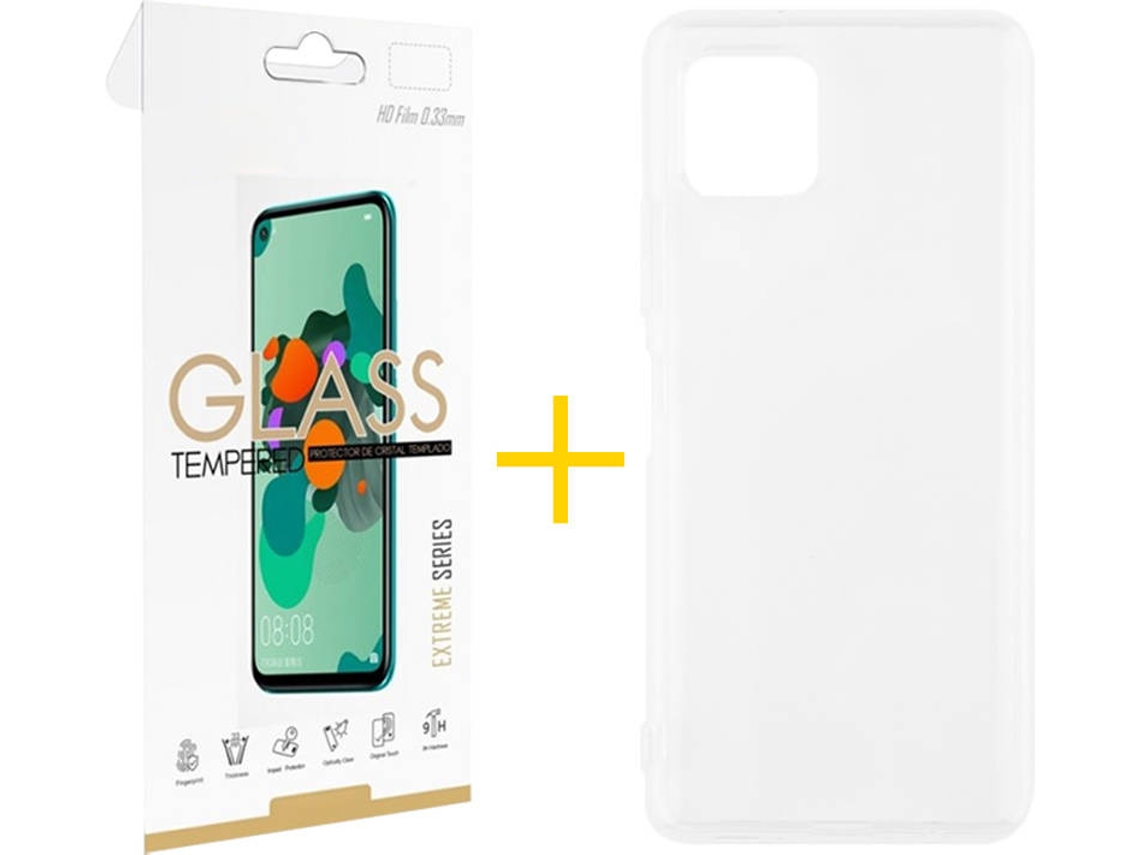 Capa e Película de Vidro Samsung A22 5G SKYHE Silicone Líquido Transparente