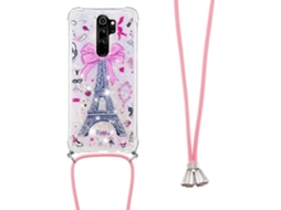 Correia Colar Pescoço Nota Brilhante Areia para Xiaomi Redmi Note 9 5G HONGWE. Transparente