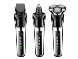 Cortador De Grama Elétrico Usb E Tomada 3 Em 1, Conjunto De Barbeador Recarregável Inercial Masculino Em Aço Inoxidável