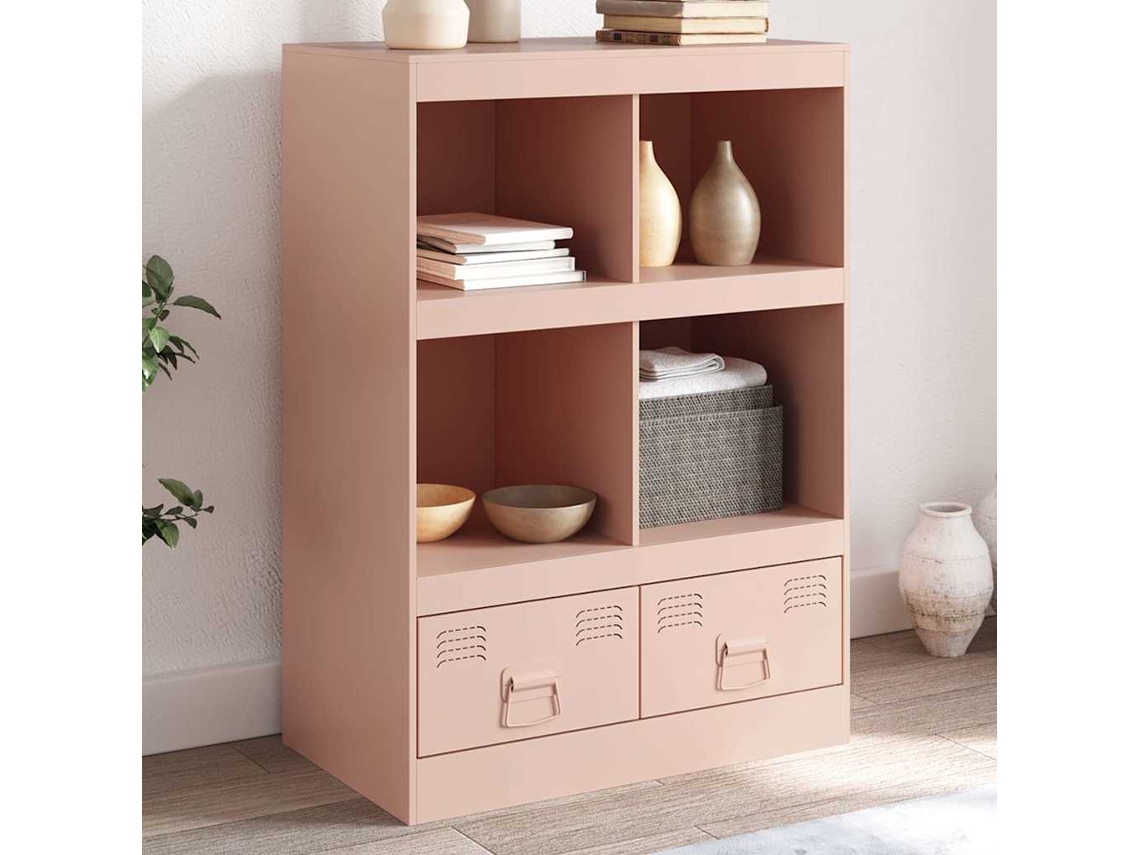 Aparador Alto 67x39x95 cm Acero Rosa