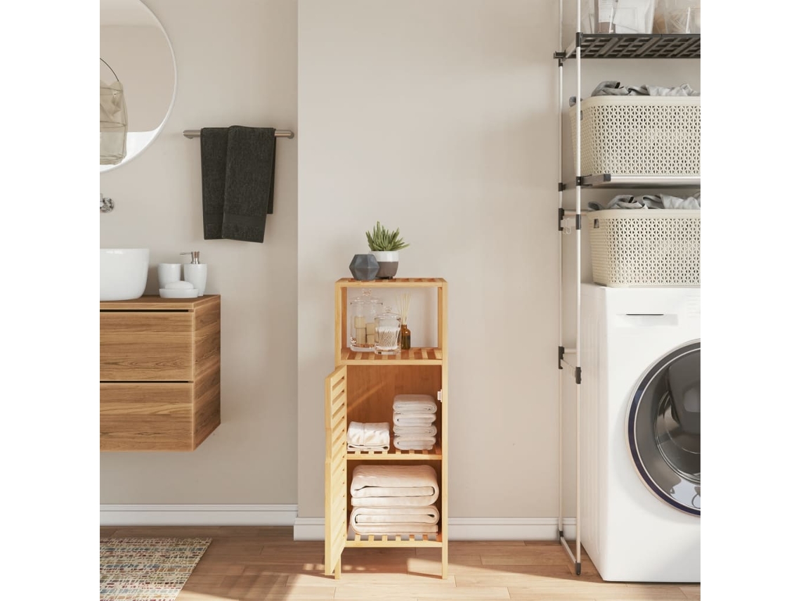 Vidaxl Móvel De Casa De Banho Com Prateleira 36x33x87 Cm Bambu