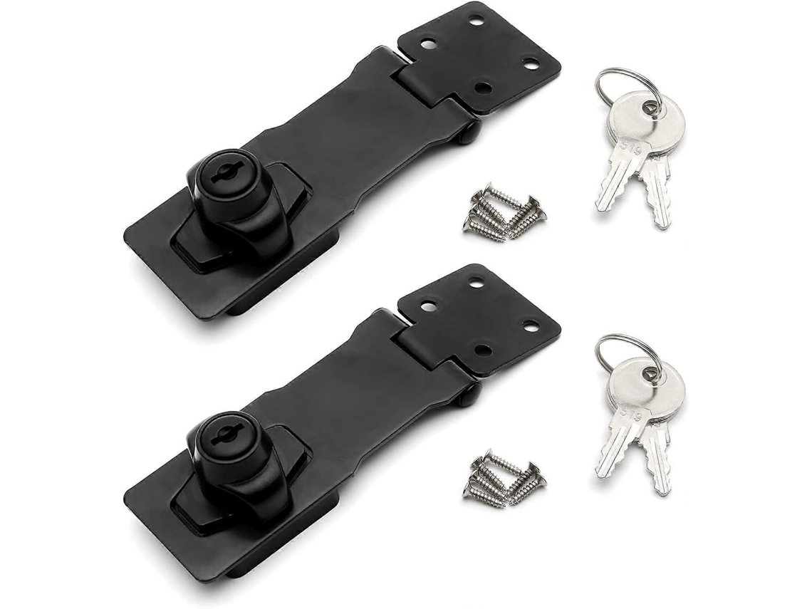 2 Unidades De Fechaduras Com Hasp E Chave, 2,5 Polegadas, 3 Polegadas, 4 Polegadas, Fechadura Giratória Com Botão E Chave, Hasp De Segurança Metál