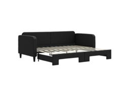 Daybed With Trundle, Daybeds With Trundles Vidaxl Preto Tecido (90 X 200 Cm)