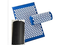 Colchoneta de Acupressão com Espigas Lotus para Aliviar Dores no Dorso e no Corpo, Tapete de Yoga com Bolsa Jqd Azul