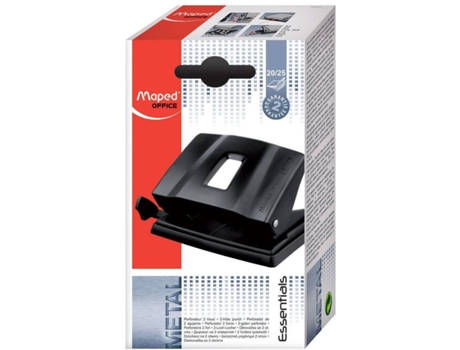 Furador Essentials E4024, Capacidade de Furação de 25 Folhas, 2 Furos, Preto