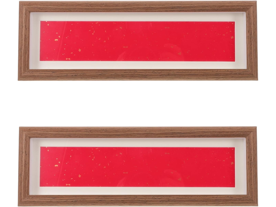 Suporte Madeira Exibição Cartões Conjunto 2 Moldura Cetim Fotos 5 Compartimentos Exibir Caligrafia Chinesa GOKOCO