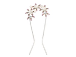 Pente De Cabelo Vintage Com Strass E Pérolas Falsas