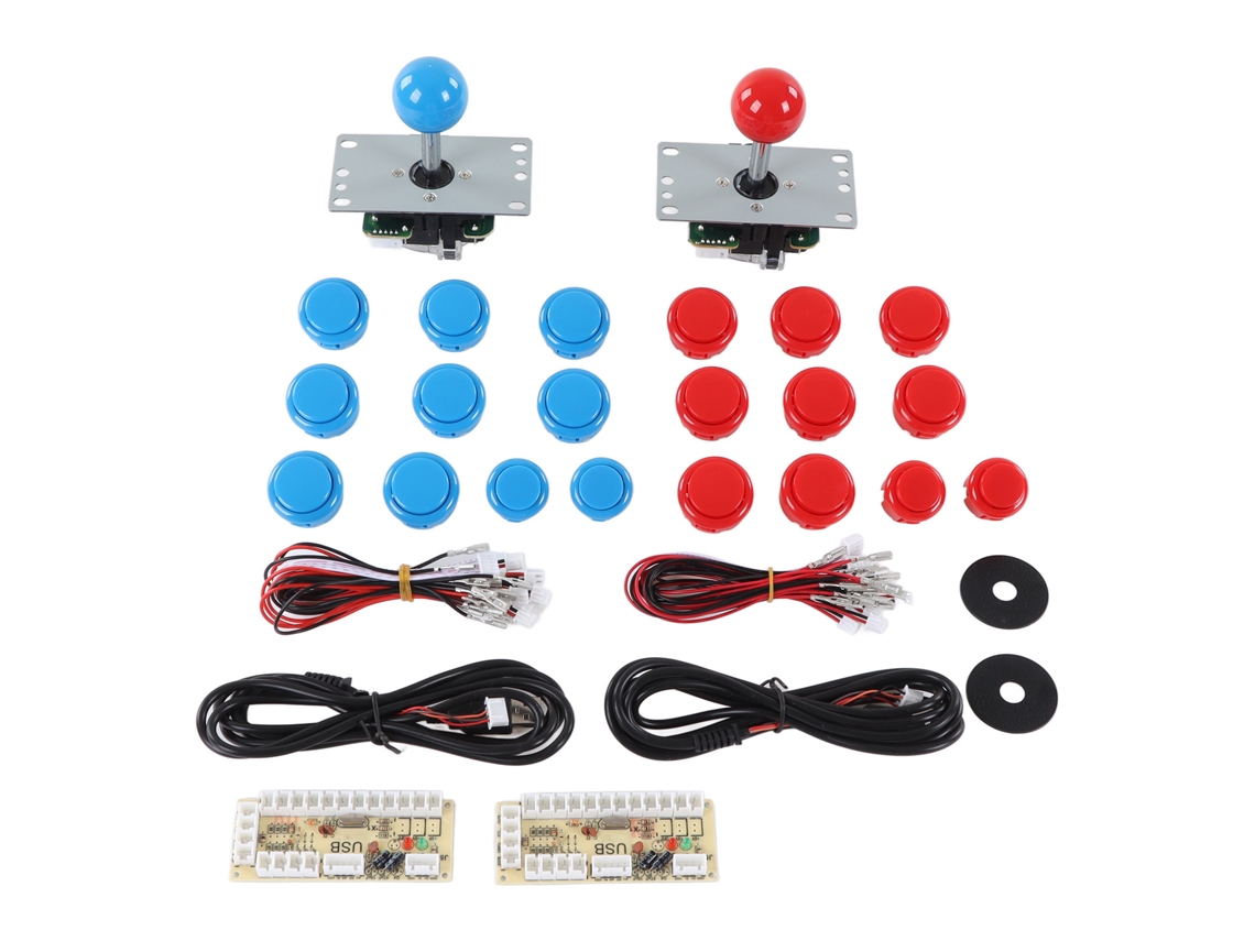 Kit Diy De Jogo Para 2 Jogadores Com Joystick E Botões Encoder Usb Para Reuniões De Amigos