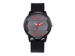 Reloj De Pulsera Zhoulianfa De Cuarzo Con Correa De Silicona Y Agujas Coloridas (rojo)