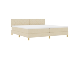 Conjunto 1 Cama Box Vidaxl Creme Tecido (200 X 200 Cm)